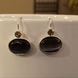 Dark gray blackish earrings